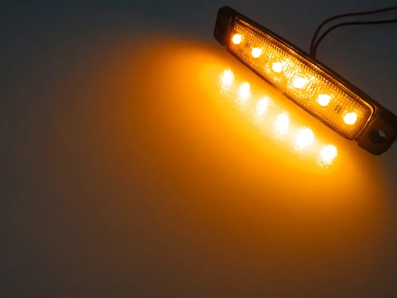 Toplead 12V-24V Amber LED Side Marker Traffic Strobe Light, 24 LED Waterproof Truck Tailer Tail Warning Lamp Light