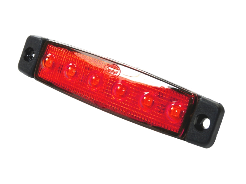 Dasteri 6 LED marker lamp red for 24 volt use - truck lighting - trailer lighting - EAN: 6090540366302