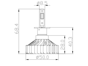 Abmessungen ADL09091 - H3 LED-Lampen