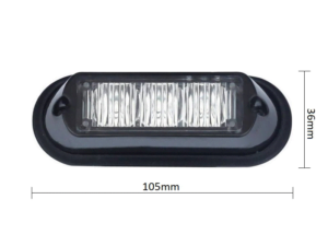 TruckLED LED flitser met 3 LED's - kleur: ORANJE - LED waarschuwingslamp met 30 centimeter aansluitkabel - EAN: 2000010044436