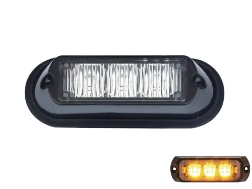 TruckLED LED Blitz mit 3 LED's - Farbe: ORANGE - LED Warnlampe mit 30 Zentimeter Anschlusskabel - EAN: 2000010044436