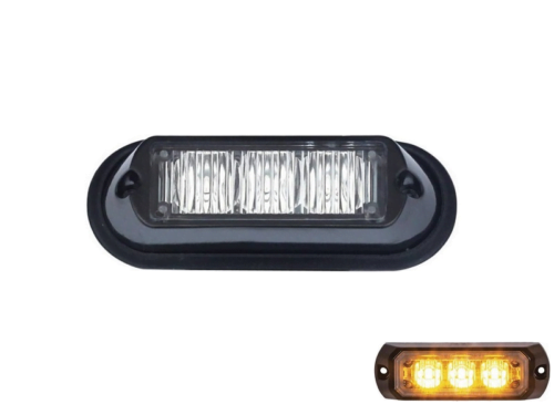 TruckLED LED strobe with 3 LED's - color: ORANGE - LED warning lamp with 5 meter connection cable - EAN: 2000019063455