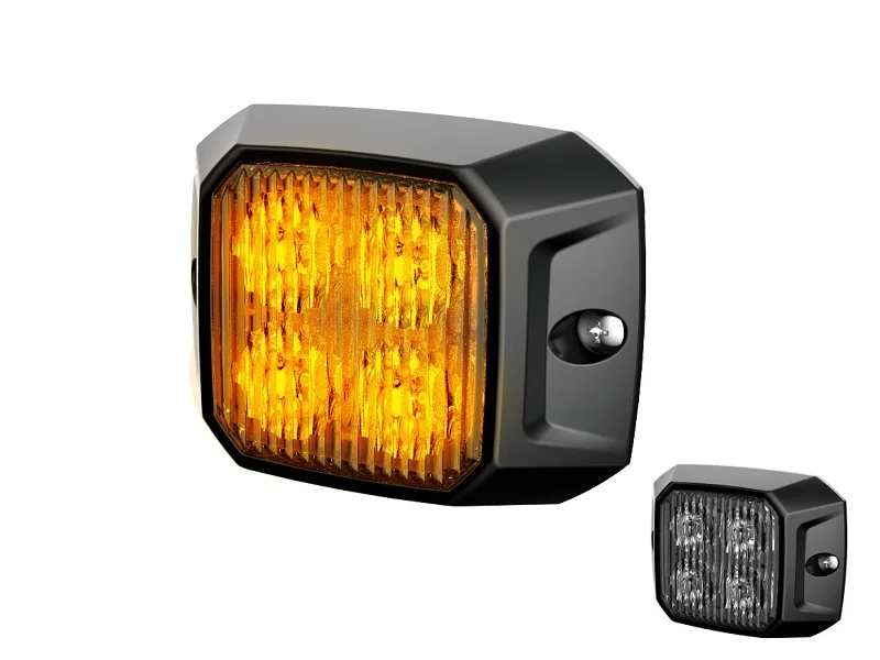 Orange Doppelblitz LED Warnleuchte Ø165 12V 24V E9 für PKW LKW