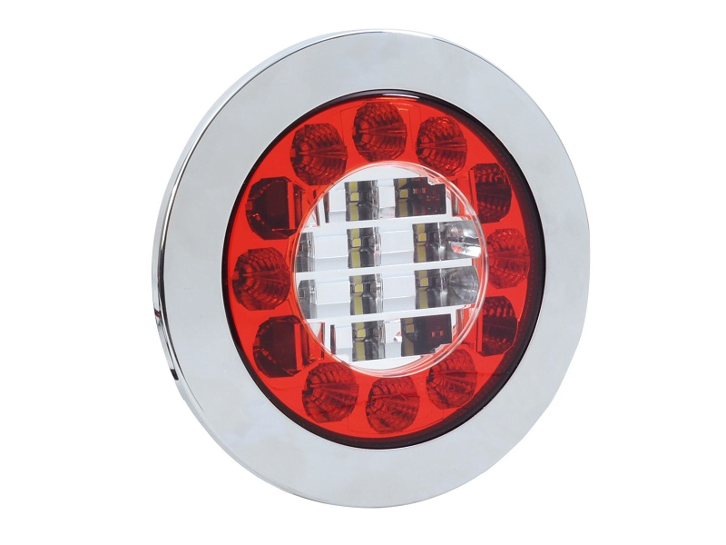 Strands RED EYE 3 chamber LED rear light - round LED rear light with flashing light function - for 12 and 24 volts - EAN: 7323030003609