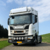 Runder LED-Scheinwerfer montiert an Scania Next Gen - hergestellt von Van Ertvelde Truckstyling