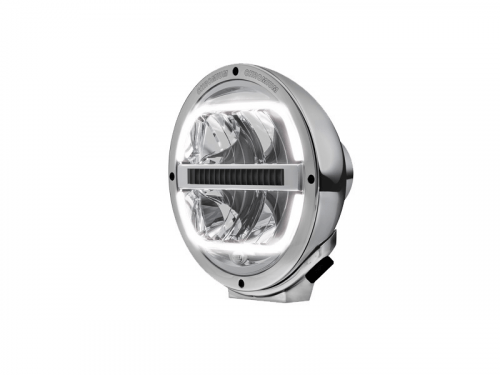 Hella Luminator full LED spotlight with LED position light - for 12 & 24 volt - article number Hella: 1F8 016 560-031 - housing: Chrome