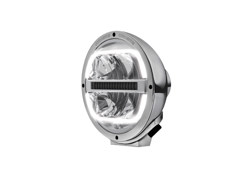 Hella Luminator full LED verstraler met LED stadslicht - voor 12&24 volt - artikelnummer Hella: 1F8 016 560-031 - behuizing: Chroom