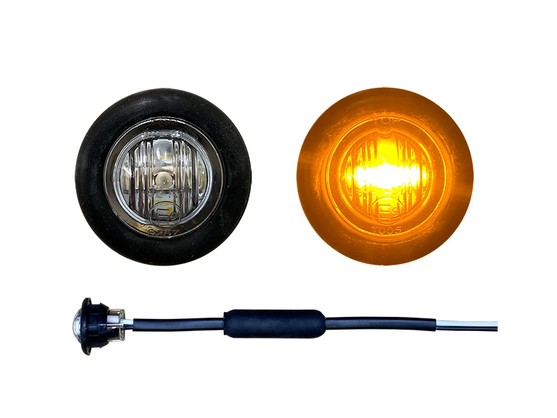 LED recessed lamp 28mm ORANGE with clear glass - LED lamp suitable for 12 and 24 volt use - with E-mark - EAN: 6090535867869