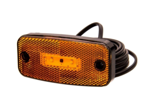 Strands LED markeringslamp met reflector in de kleur oranje - voor 12 en 24 volt gebruik - met houder - geschikt als zijmarkering - EAN 7323030166083