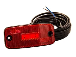 Strands LED markeringslamp met reflector in de kleur rood - voor 12 en 24 volt gebruik - met houder - geschikt als markeringslamp achterkant - EAN: 7323030166090