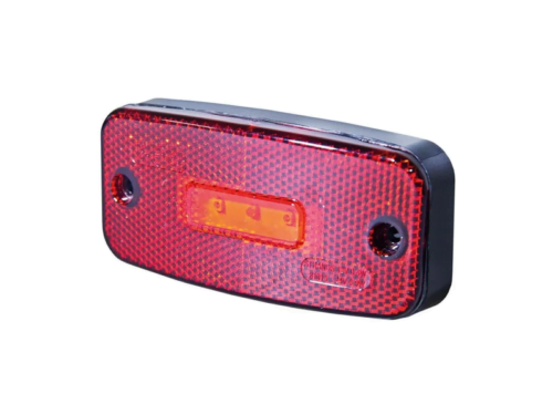 Strands LED marker lamp with reflector in the color red - for 12 and 24 volt use - with holder - suitable as a marker lamp on the back - EAN: 7323030166090