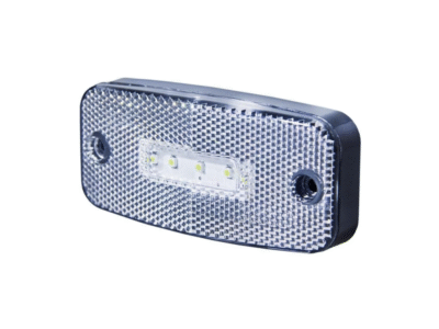 Strands LED Markierungsleuchte mit Reflektor in der Farbe Weiß - für 12 und 24 Volt Betrieb - mit Halterung - geeignet als Markierungsleuchte vorne - EAN: 7323030166106