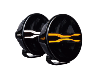 Strands FOR9T DRAGON DRIVE 9'' - Scheinwerfer mit DUAL COLOR Standlicht in Farbe WEISS und ORANGE - geeignet für 12 und 24 Volt Betrieb - Lichtleistung 14000 Lumen - für Auto, LKW, Camper, Anhänger und mehr - Strands 270969 - ECE R148 & ECE 149 Prüfzeichen