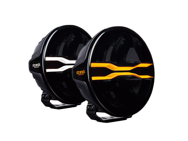Strands FOR9T DRAGON DRIVE 9'' - verstraler met DUO COLOR standlicht in kleur WIT en ORANJE - geschikt voor 12 en 24 volt gebruik - lichtopbrengst 14000 lumen - voor auto, vrachtwagen, camper, aanhanger en meer - Strands 270969 - ECE R148 & ECE 149 keurmerk