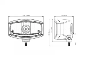 Nedking spotlight 1600 with black housing - incl. H1 high beam - only suitable for 24 volt use - dimensions EAN: 7448156525528