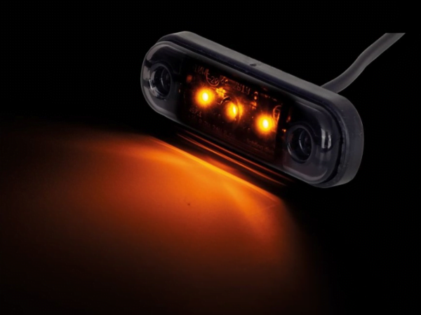 Strands Dark Knight marking lamp orange with 3 LED's - suitable for 12 & 24 volt use - for car, trailer, truck, trailer, camper and more - EAN: 7323030187125