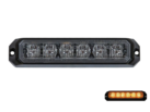Strands LED flitser ORANJE - LED waarschuwingslamp met 6 LED's - geschikt voor 12 en 24 volt gebruik - EAN: 7323030168056