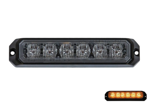 Strands LED strobe ORANGE - LED warning lamp with 6 LED's - suitable for 12 and 24 volt use - EAN: 7323030168056