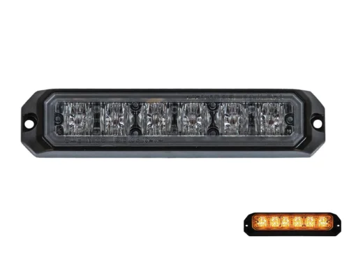 Strands LED flitser ORANJE - LED waarschuwingslamp met 6 LED's - geschikt voor 12 en 24 volt gebruik - EAN: 7323030168056