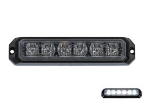 Strands LED flitser WIT - LED waarschuwingslamp met 6 LED's - geschikt voor 12 en 24 volt gebruik - EAN: 7323030183080