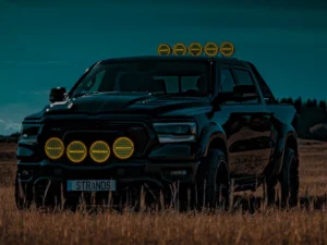 LED high beam with yellow glass fitted to Dodge Ram 1500 - fitted by Strands Lighting Division - EAN: 7323030185336