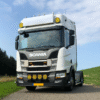 Runder LED Scheinwerfer montiert an Scania Next Gen - hergestellt von Van Ertvelde Truckstyling