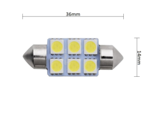 Festoon LED buislamp 36mm voor 24 volt gebruik - kleur 3000K Warm Wit halogeen kleur - EAN: 6090542299271