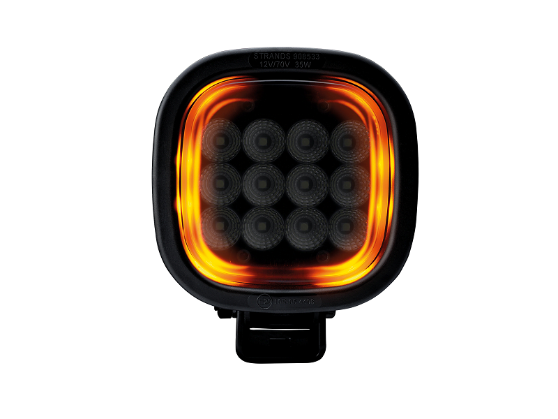 Strands President LED Arbeitsscheinwerfer 35 W mit orangefarbenem Positionslicht - geeignet für 12 & 24 Volt - ADR-Zertifikat - LED Arbeitsscheinwerfer für PKW, LKW, Anhänger, Traktor und mehr - EAN: 7323030185381