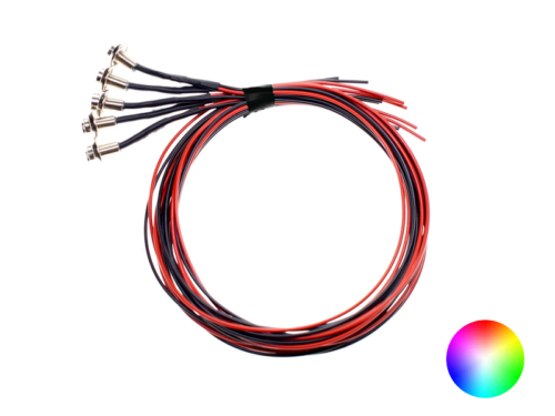 RGB LED inbouw spot 24V - 5 stuks - met Chrome houder - LED interieur verlichting voor vrachtwagen - EAN: 6090549675689