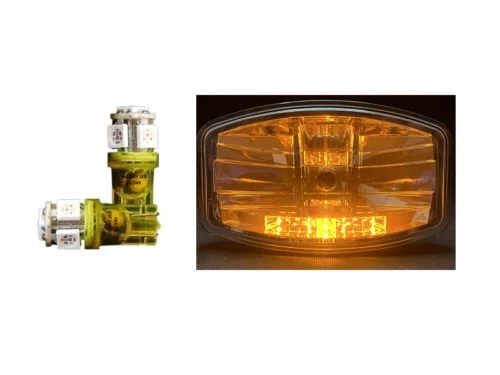 T10 LED lamp oranje - geschikt voor 12 en 24 volt gebruikt - stadslicht interieurverlichting voor auto, vrachtwagen, camper, motor, caravan en meer EAN: 6090545094088