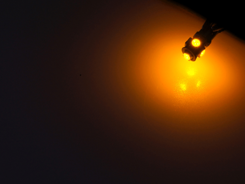rand vos visueel T10 LED lamp oranje - 2 stuks - All Day Led - voor 12&24 Volt