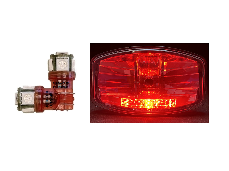 T10 LED lamp red - used for 12 and 24 volts - interior lighting for car, truck, camper, caravan and more EAN: 6090545087073