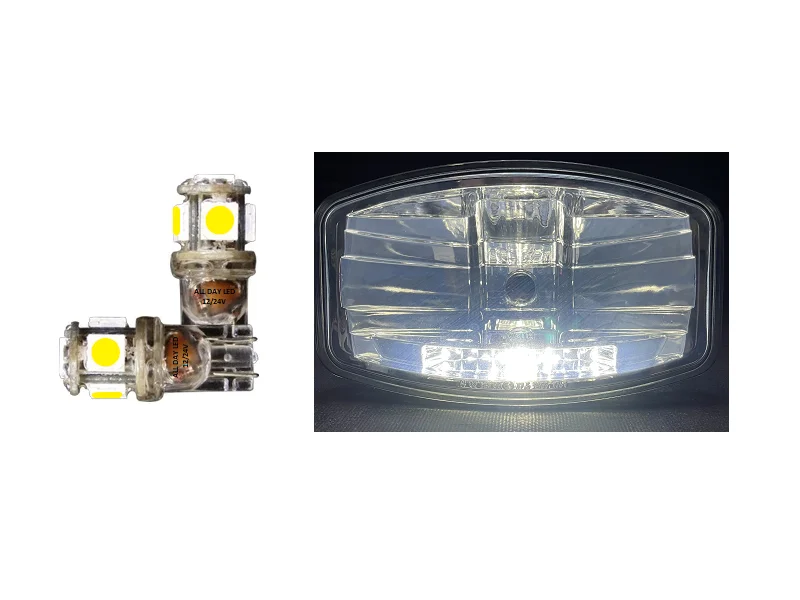 T10 LED lamp clear white 6000K - suitable for 12 and 24 volt use - parking light interior lighting for car, truck, camper, motorcycle, caravan and more EAN: 6090545120169