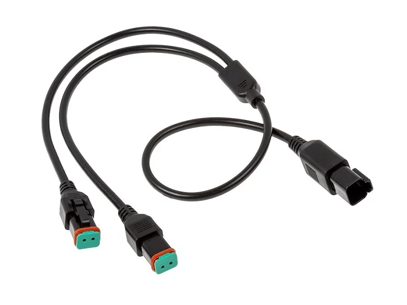Strands DT2 splitter cable - a cable with 2* female DT2 connections and 1 male connection - for 12 & 24 volts - EAN: 7323030180102