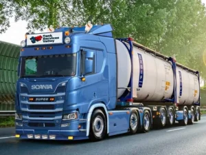 ADL00871 - Vollständiger LED-Scheinwerfer auf Scania Next Gen-Lkw mit LED-Positionslicht