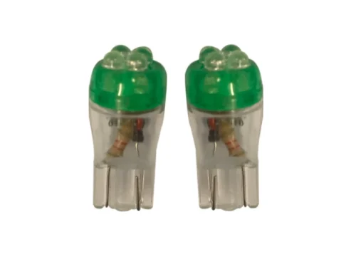 T10 LED lamp GREEN - suitable for 24 volt use - to be used as interior light for the truck - set of 2 pieces - EAN: 6090439576591