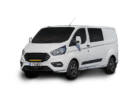 Ford Transit bestelwagen met een LED bar gemonteerd in de voorgrille. LED bar van het merk Strands.