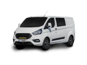 Ford Transit van with a LED bar mounted in the front grille. LED bar of the brand Strands.