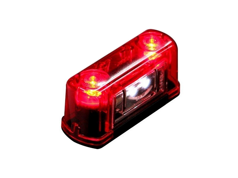 LED Kennzeichenbeleuchtung (12-30V), Version 1, rot/weiss