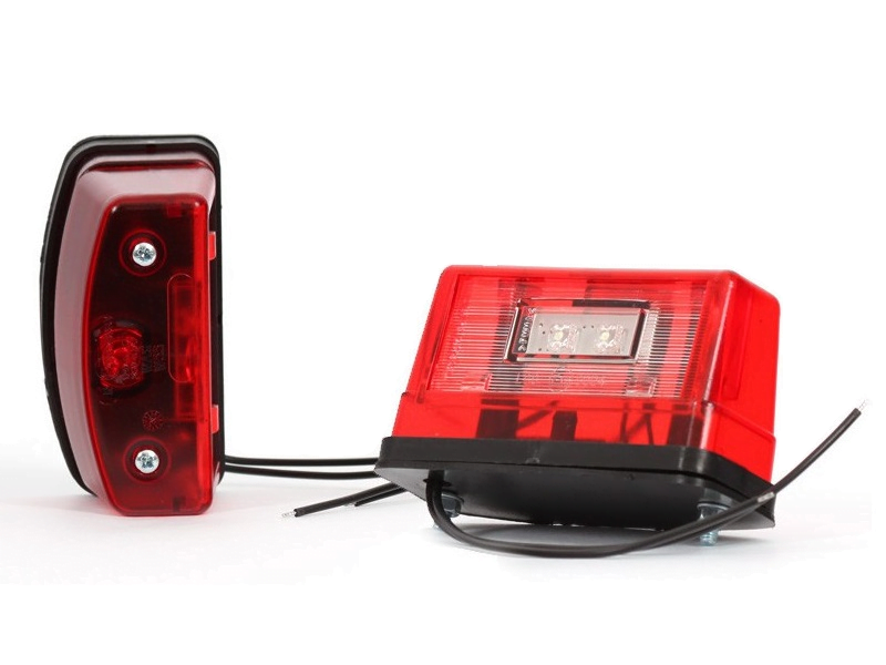 WAŚ W55 Kennzeichen Lampe - rot - All Day Led - 12&24 Volt