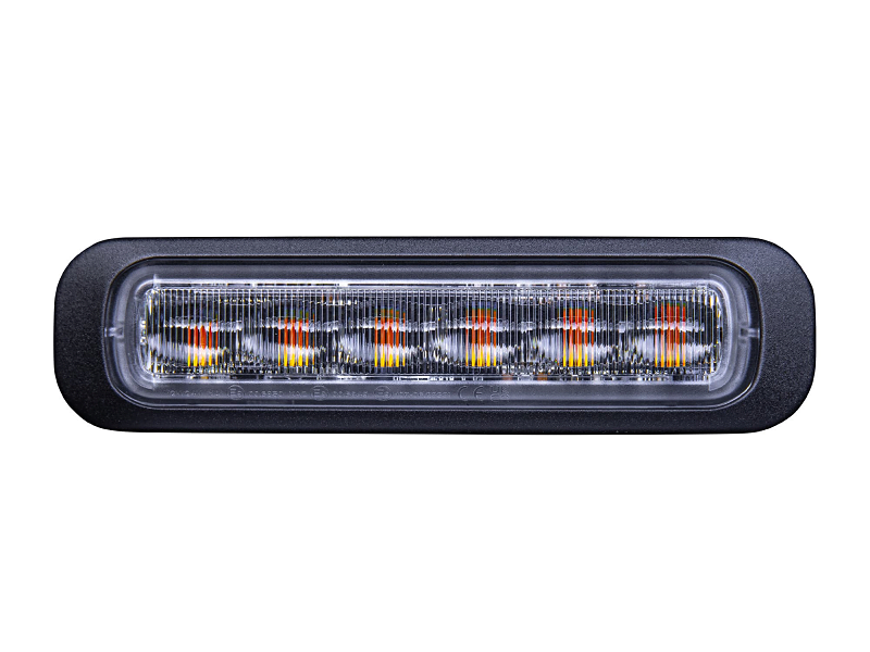 Strands Dark Knight 6 LED flitser met helder glas - LED flitser met ECE R65 keurmerk die geschikt is voor 12 en 24 volt gebruik - EAN: 7350133813521