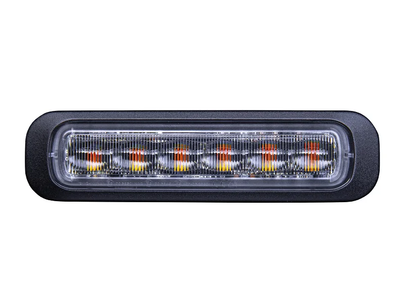 Strands Dark Knight 6 LED flitser met helder glas - LED flitser met ECE R65 keurmerk die geschikt is voor 12 en 24 volt gebruik - EAN: 7350133813521