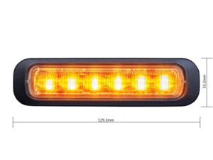 Strands Dark Knight 6 LED flitser met donker / smoke glas - LED flitser met ECE R65 keurmerk die geschikt is voor 12 en 24 volt gebruik - EAN: 7350133813538