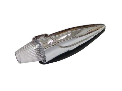 Nedking torpedo top lamp chrome white with clear shade - American truck lighting with chrome housing - suitable for 24 volt use with BA15S fitting