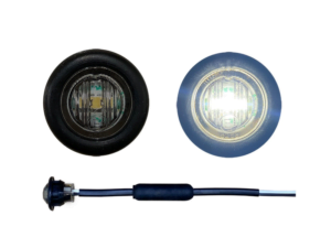 Nedking LED marker lamp WHITE with dark glass in the shape round - built-in lamp suitable for 12 & 24 volt use - 28mm - EAN: 6090536711796
