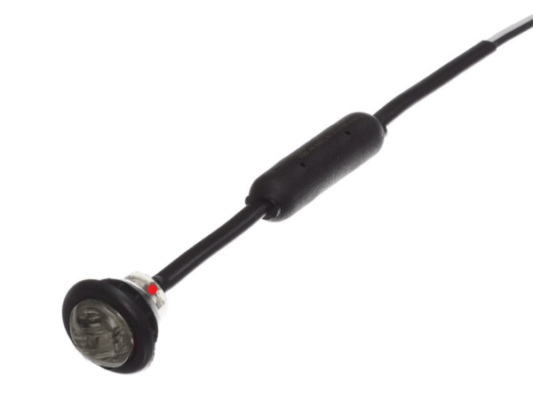 Nedking LED markeringslamp ROOD met donker glas in de vorm rond - inbouw lamp die geschikt is voor 12 & 24 volt gebruik - 28mm - EAN: 6090541653685