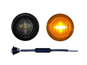 Nedking LED Markierungsleuchte ORANGE mit dunklem Glas in runder Form – Einbauleuchte geeignet für 12- und 24-Volt-Betrieb – 28 mm – EAN: 6090539214201