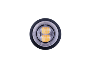 Strands Dark Knight Gloria built-in flash with clear glass in ORANGE color - LED warning lamp for 12 and 24 volt use - Strands 850420 - EAN: 7350133816638