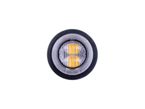 Strands Dark Knight Gloria inbouw flitser met helder glas in kleur ORANJE - LED waarschuwingslamp voor 12 en 24 volt gebruik - Strands 850420 - EAN: 7350133816638