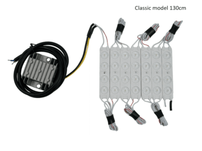 LED strip voor CLASSIC / OLD SCOOL model lichtbak met een lengte van 130cm - geschikt voor een RETRO DESIGN NEDKING lichtbak - werkt op 12 en 24 volt - geleverd met POWERUNIT - EAN: 6438203003162